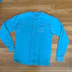 Teal Ivory Ella Long Sleeve Pocket Tes